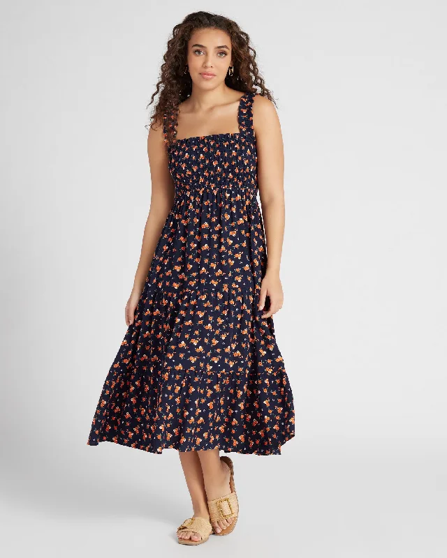 Exclusive Savings This Week!Watercolor Rose Slub Midi Dress