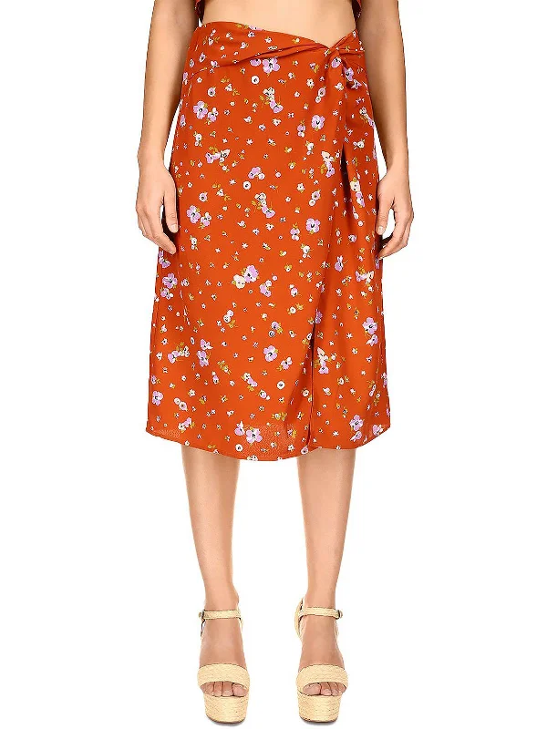 Huge Price Cuts Await!Womens Floral Print Mid Calf A-Line Skirt