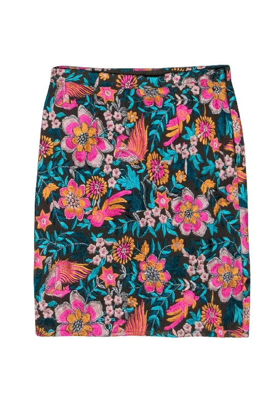 Save More with Every Purchase!Yoana Baraschi - Metallic Floral Embroidered Pencil Skirt Sz 4