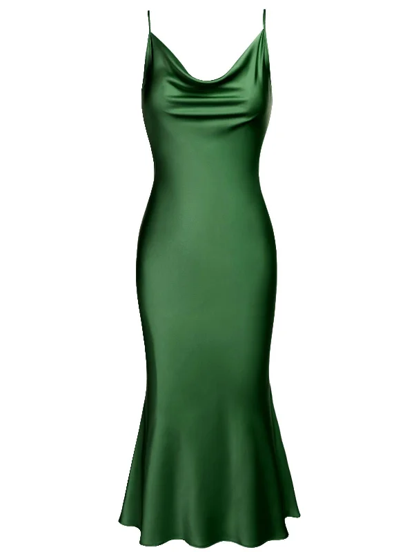 Crazy Discounts Inside!1930s Strap Solid Fishtail Vintage Dress