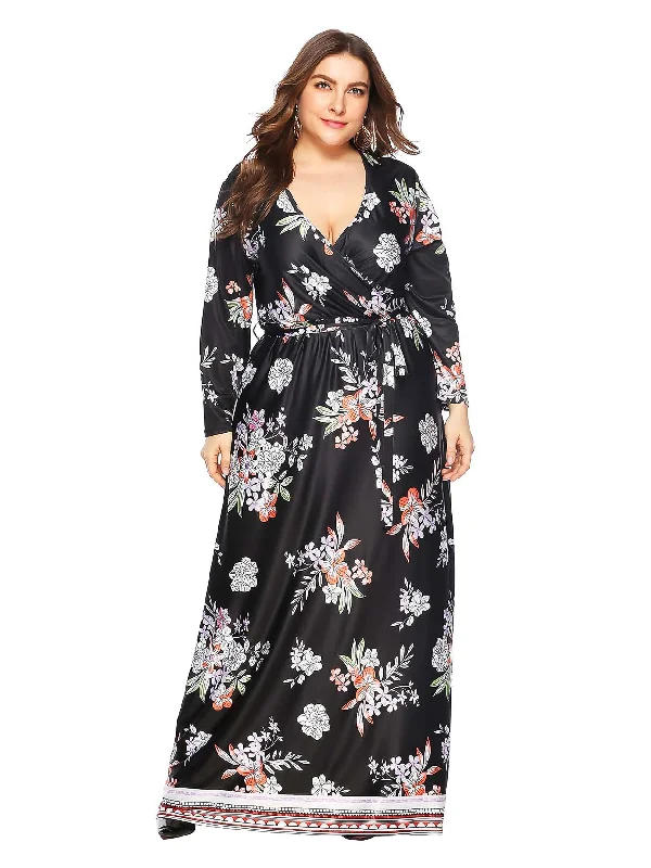 New Discounts Just Dropped!KittenAlarm - Plus Allover Floral Print Self Tie Maxi Dress New Discounts Just Dropped!KittenAlarm - Plus Allover Floral Print Self Tie Maxi Dress