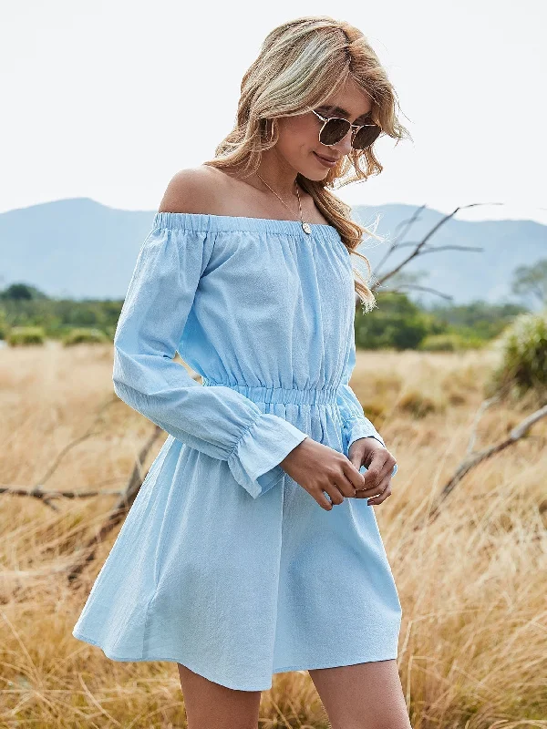 Shop Before It’s Gone!KittenAlarm - Cold Shoulder Flounce Sleeve Dress