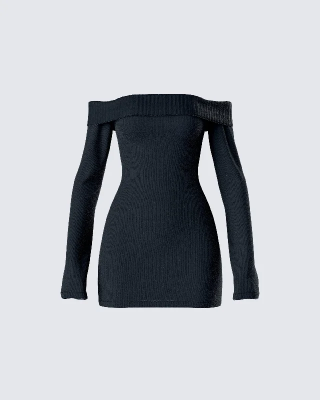 Shop Before It’s Gone!Abeni Black Sweater Mini Dress