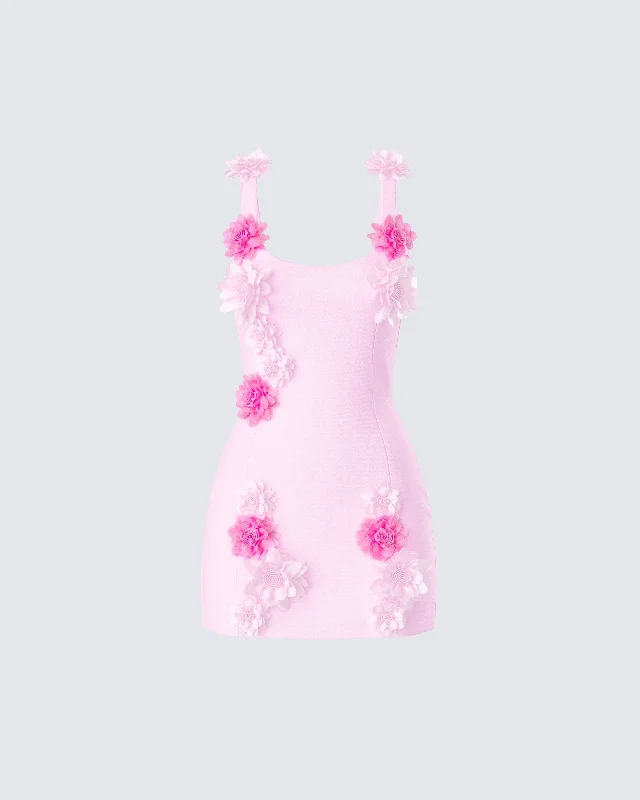 Special Offer – Act Fast!Aisling Pink Rosette Mini Dress