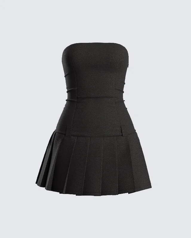 Best Price of the Season!Ali Black Pleated Mini Dress