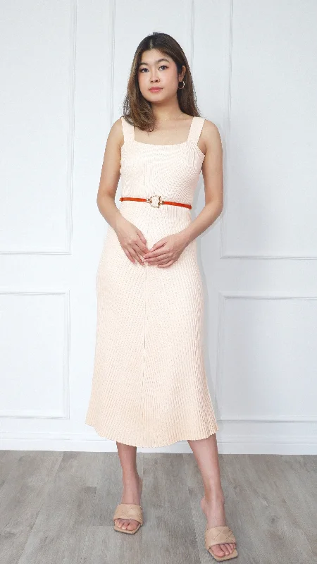 The Best Sale of the Year!Bella Sleeveless Square Neck Fit & Flare Yarn Knit Midi Dress The Best Sale of the Year!Bella Sleeveless Square Neck Fit & Flare Yarn Knit Midi Dress