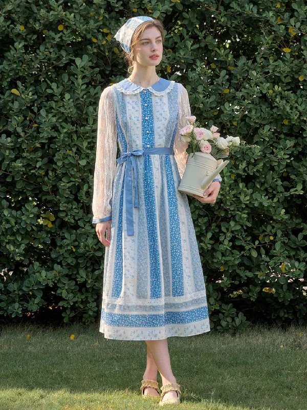 One Click Away from Big Savings!Camille Patchwork Doll Neck Printed Belted Long Dress One Click Away from Big Savings!Camille Patchwork Doll Neck Printed Belted Long Dress