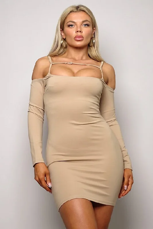 Special Offer – Act Fast!Long Sleeve Cuff Front Strap Mini Dress