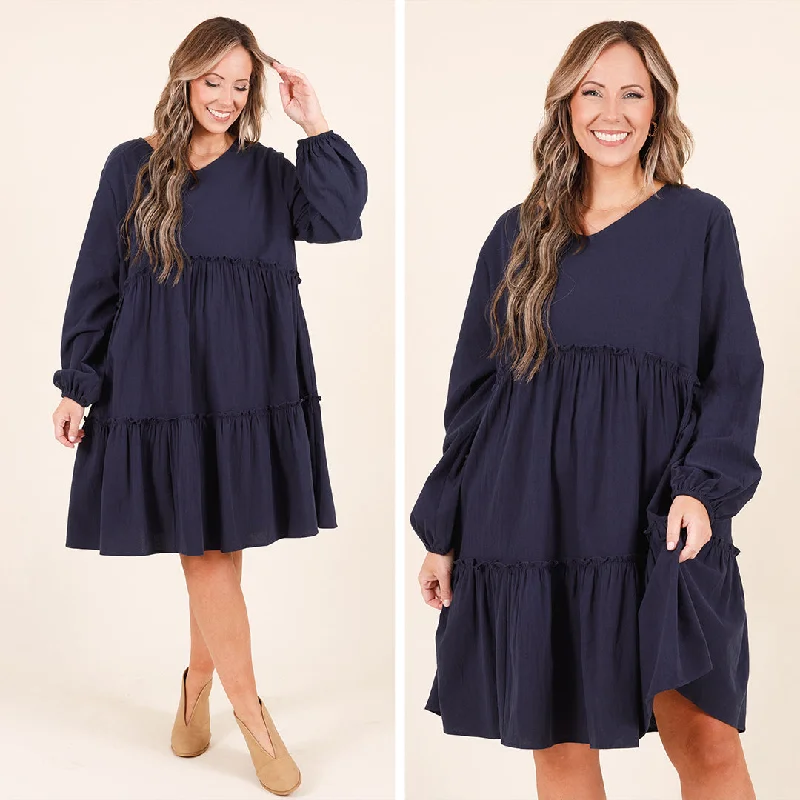 Don’t Wait – Shop Today!Charming Grace Dress, Navy