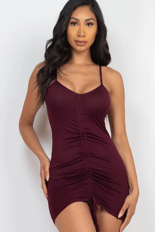 Price Drops You’ll Love!Adjustable Ruched Front Detail Mini Dress