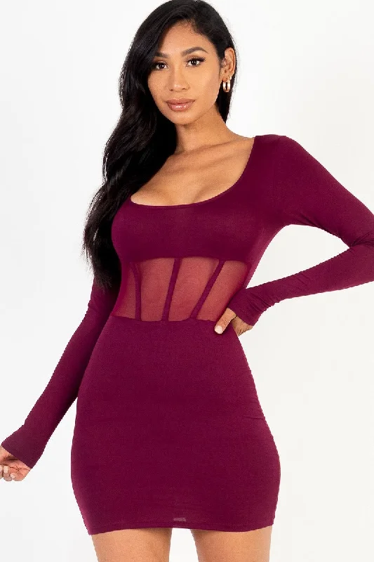 Your Dream Deal is Here!Square neck mesh corset mini dress
