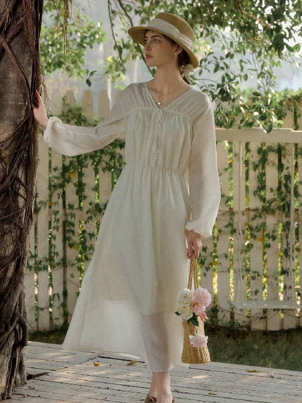 Score Big Savings Today!Collins V-neck Floral Embroidered Fringed Dress