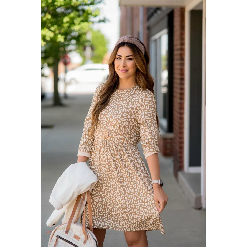Great Deals, Just for You!Cheetah Cuffed Sleeve Dress