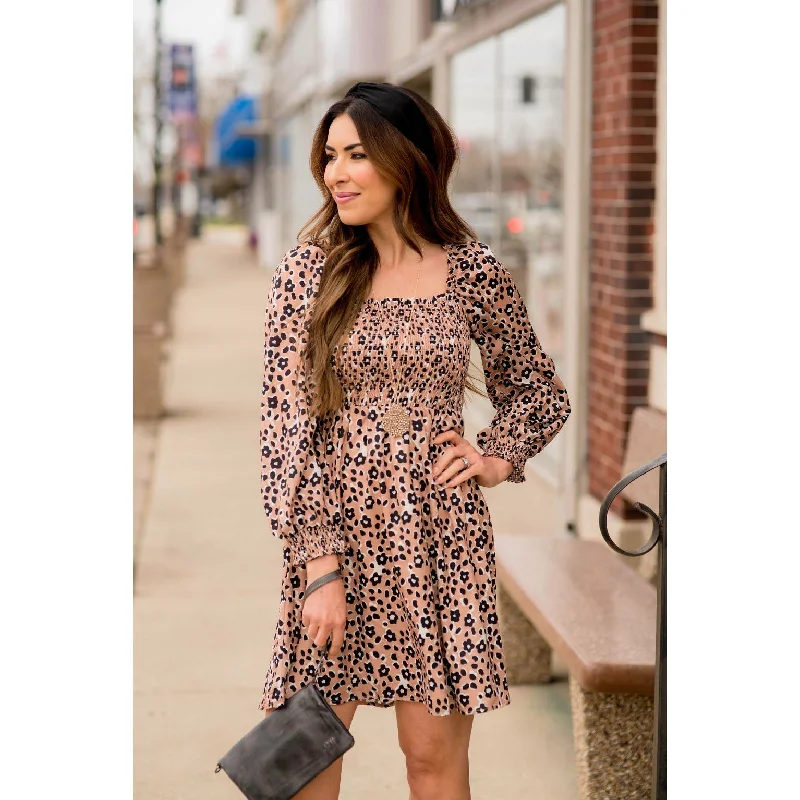 Time to Save Big!Floral Leopard Party Fitted Bodice Dress