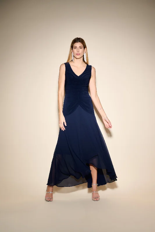 One Day Only – Huge Savings!Joseph Ribkoff Pleated High-Low Maxi Dress