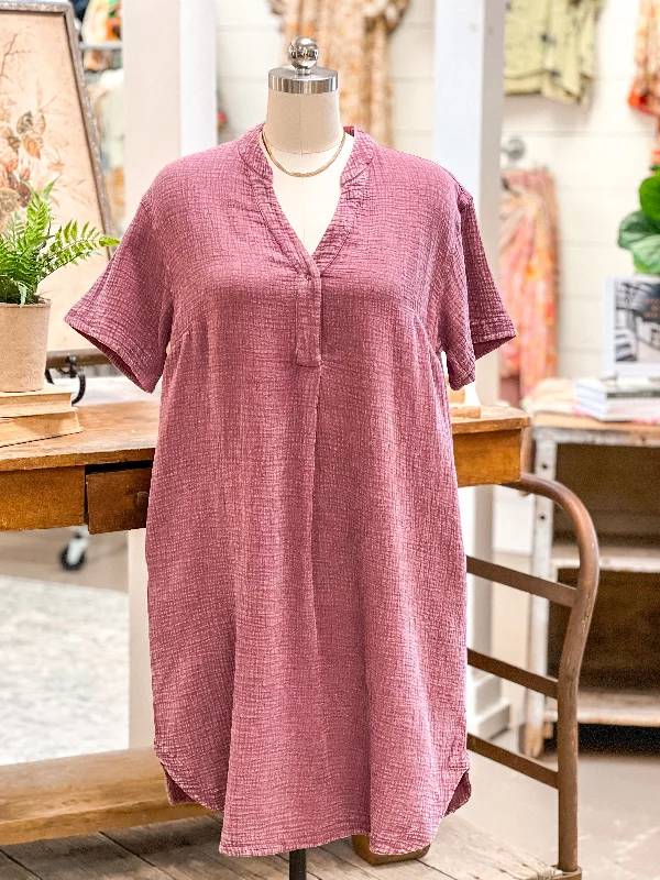 Your Chance to Save is Now!COTTON GAUZE MIDI DRESS