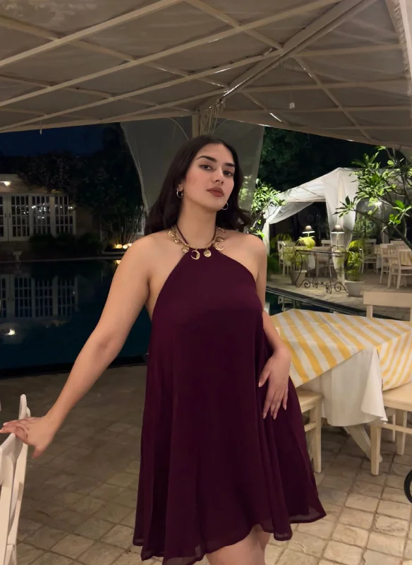 Get Ready to Save!Dazzle- ALine dress (WINE)