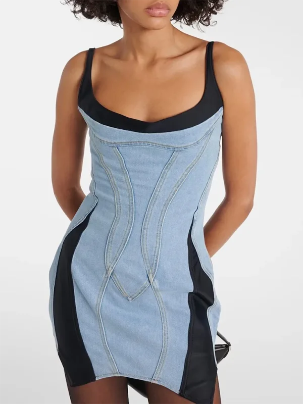 Your Exclusive Offer Awaits!Denim Dresses - Spliced Suspender Hip-Wrapped Denim Dress Your Exclusive Offer Awaits!Denim Dresses - Spliced Suspender Hip-Wrapped Denim Dress