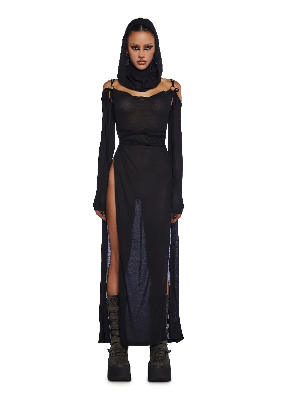 Unbeatable Prices!Downbeat Hooded Maxi Dress