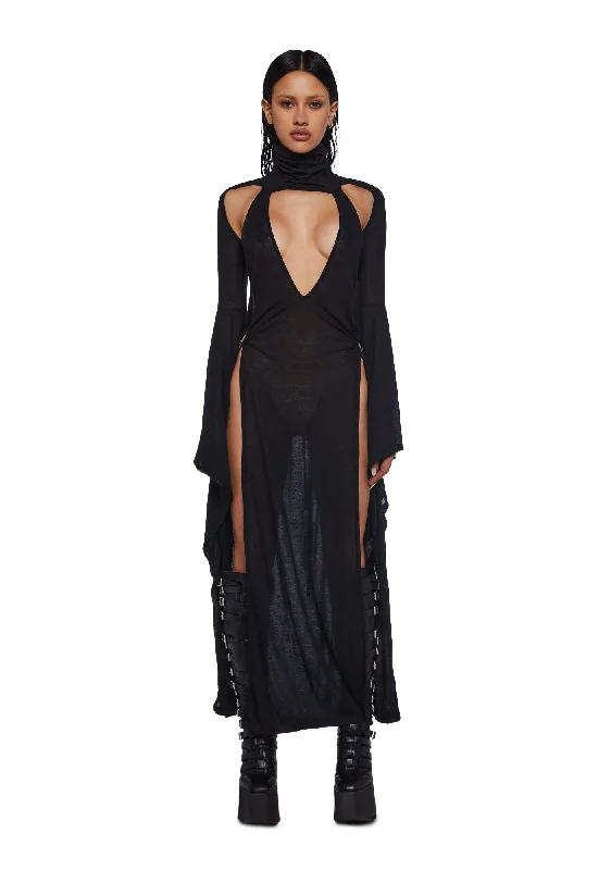 The Sale You’ve Been Waiting For!Frequency Bell Sleeve Maxi Dress - Black