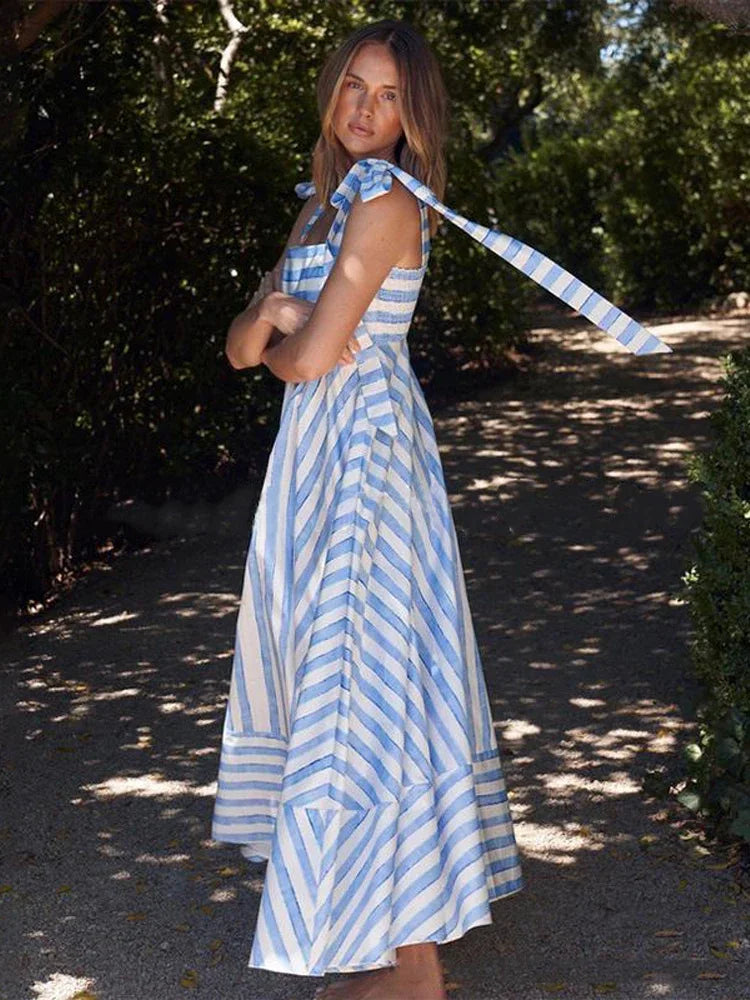 Lowest Prices Guaranteed!Elegant Stripe Maxi Dress
