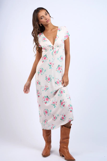 Hottest Discounts of the Year!Floral Front Tie Maxi Dress