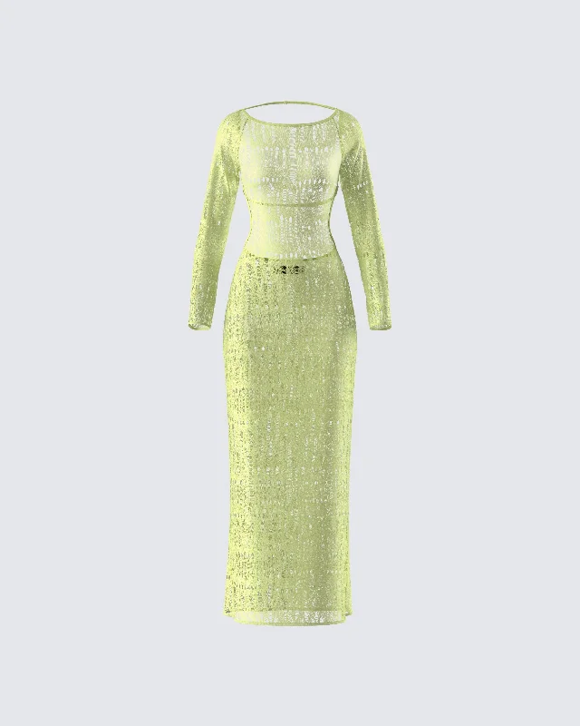 Save More Than Ever!Hartley Green Open Knit Maxi Dress
