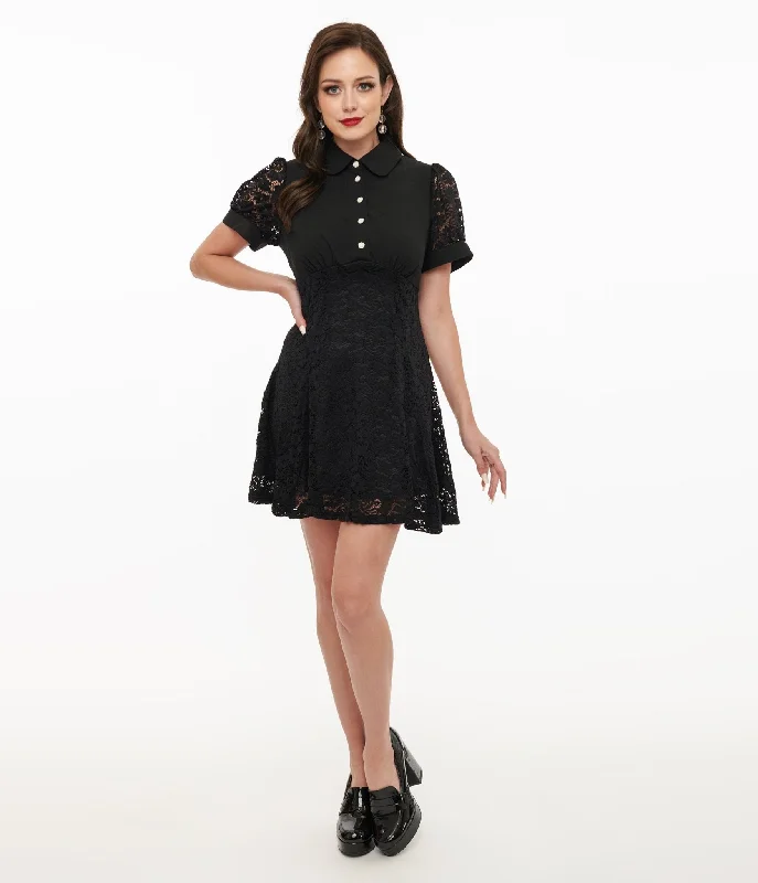 Shop the Hottest Deals!Hell Bunny 1950s Black Lace Dominica Mini Dress