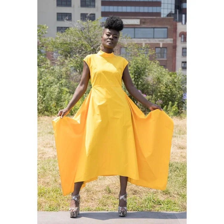 Hottest Discounts of the Year!Bow-Back Mock Neck Maxi Dress