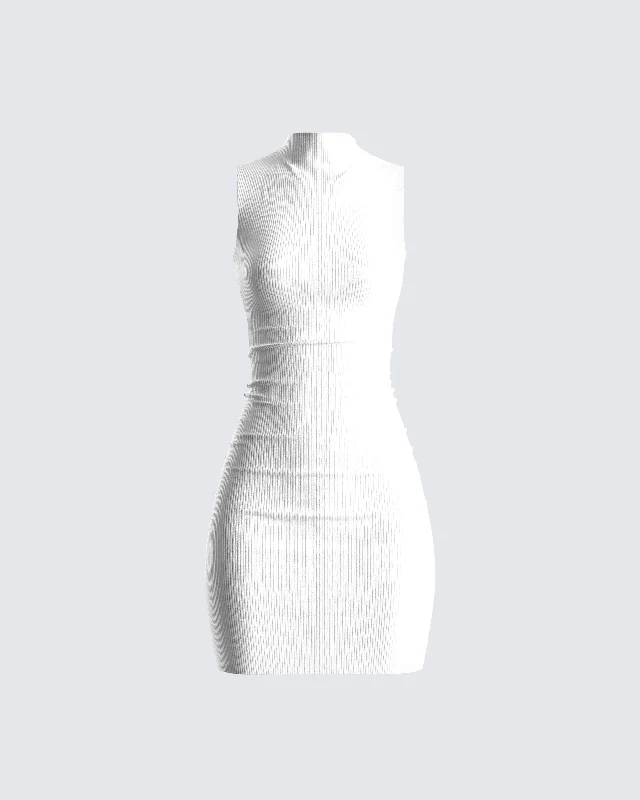 Flash Deals – Act Quickly!Lauren White Rib Mini Dress