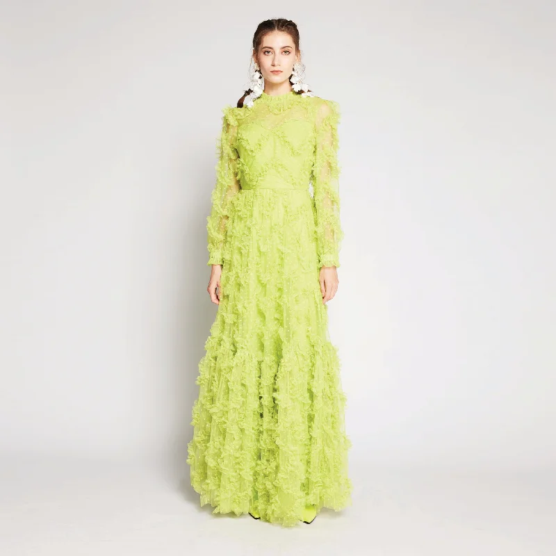 Best Offers of the Month!Lilou L/S Tulle Maxi Dress