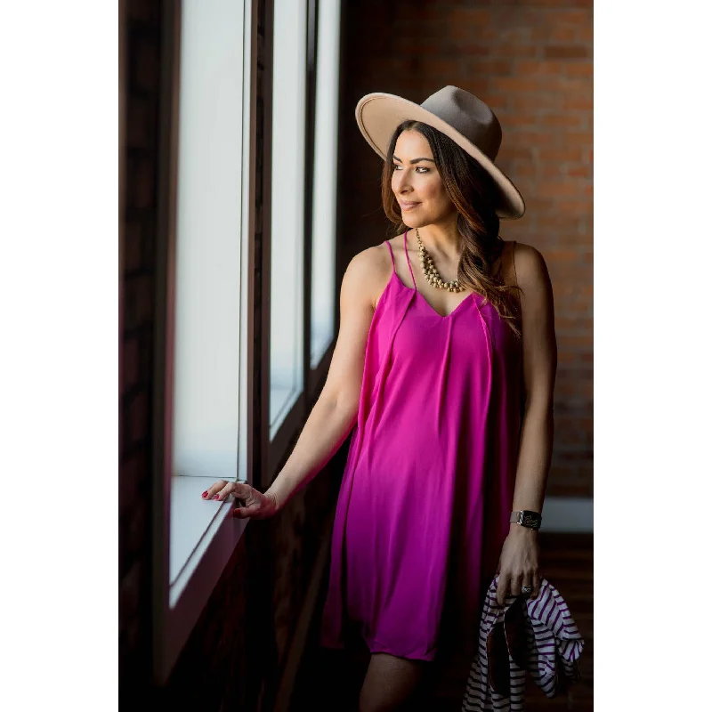 Every Deal is a Steal!Magenta Stitched Dress