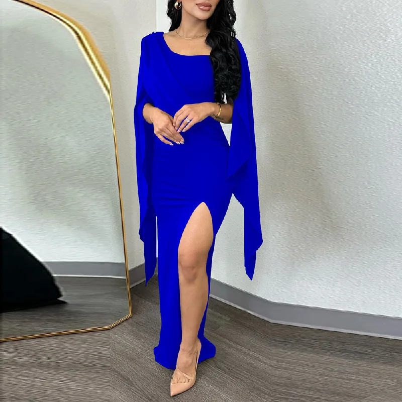 Unlock Huge Savings Now!MALYBGG Pleated Maxi Dress with Square Neckline 6772LY