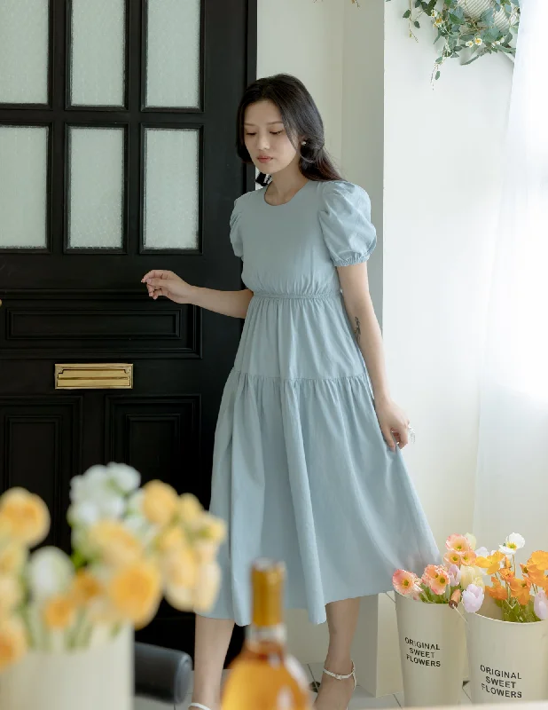 Huge Price Cuts Await!Matilda Tiered Dress in Blue