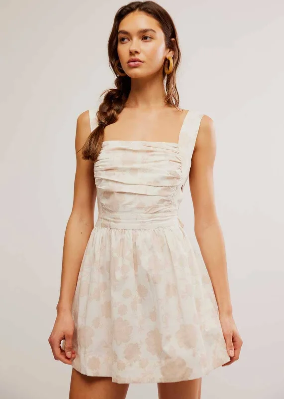 Limited Time Offer!Meet Me In Maui Printed Mini Dress - Ivory Combo