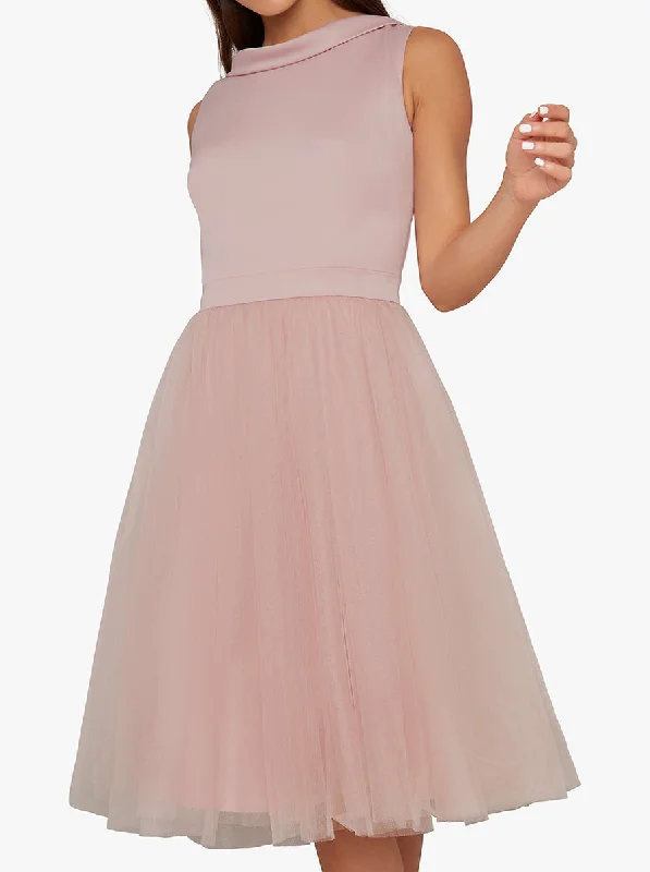 Time to Save Big!Midi Tulle Skater Dress Pink