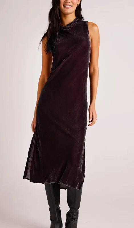 Your Exclusive Offer Awaits!Mock neck Velvet Halter dress