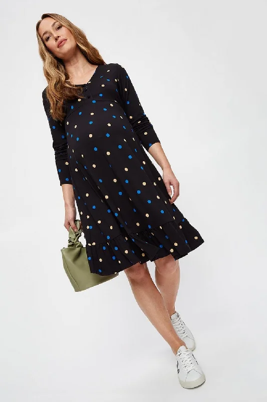 Bigger Savings, Better Shopping!Multi Colour Spot V-Neck Tier Midi Dress