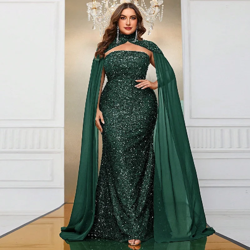Don't Miss Out!NiDELL New European and American Senior Evening Dress plus Size Sequined Shawl Dress Elegant Banquet Maxi Dress-FMGT610-1 Don't Miss Out!NiDELL New European and American Senior Evening Dress plus Size Sequined Shawl Dress Elegant Banquet Maxi Dress-FMGT610-1