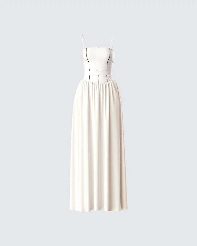 Shop More, Spend Less!Nya Ivory Cotton Maxi Dress