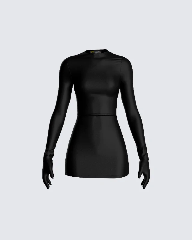 Save More with Every Purchase!Pam Black Mini Dress & Gloves