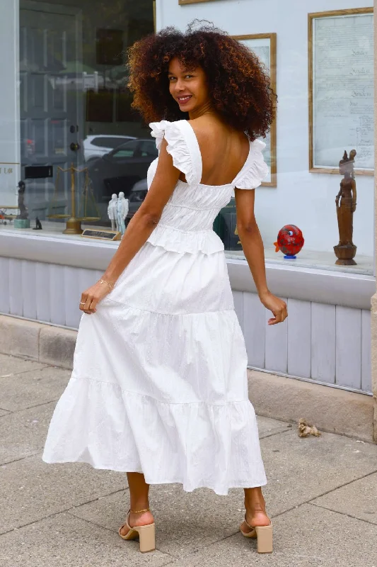 Find Your Perfect Deal Today!Petite Tiered Cotton Maxi Dress (White)