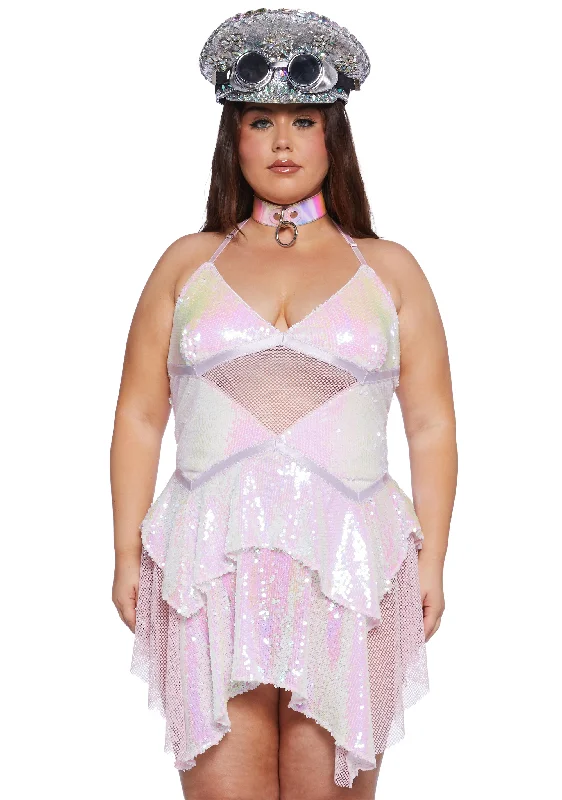 Instant Savings Await!Plus Fantastical Firefly Mini Dress - Iridescent