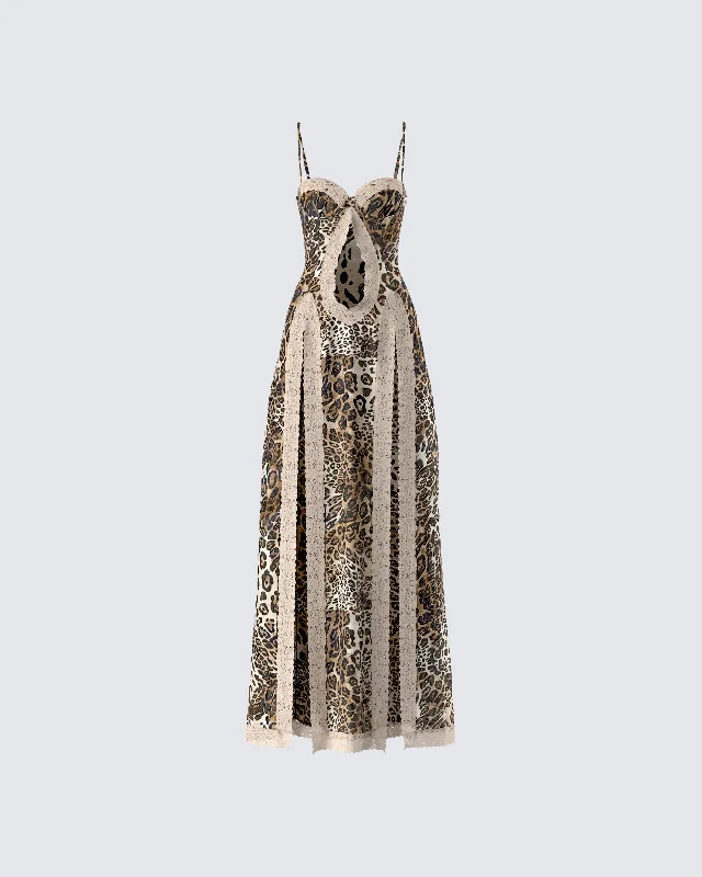 The Best Sale of the Year!Royan Leopard Print Maxi Dress