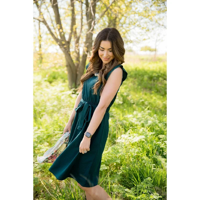 Savings You Can’t Ignore!Ruffle Sleeve Tie Dress