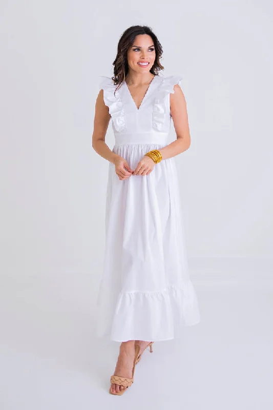 Shop Smart, Save Big!Ruffle Vneck Poplin Maxi Dress