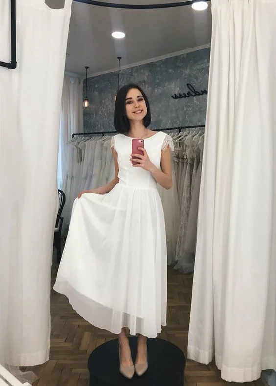 Buy One, Get One Free!Short prom dress, Chiffon midi dress   cg6604