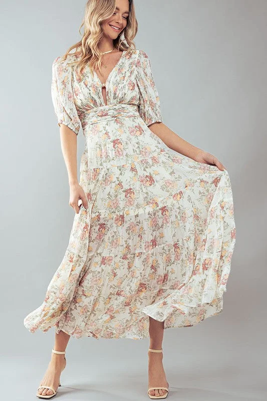 The Sale You’ve Been Waiting For!Short Puff Floral Maxi