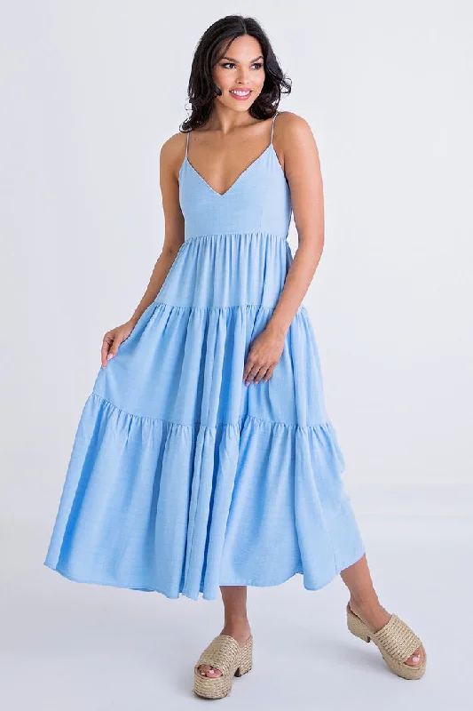Unbeatable Prices!Solid Tier Tank Maxi Dress
