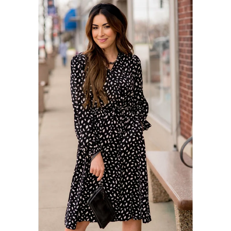 Stock Up and Save!Speckled Long Sleeve Dress